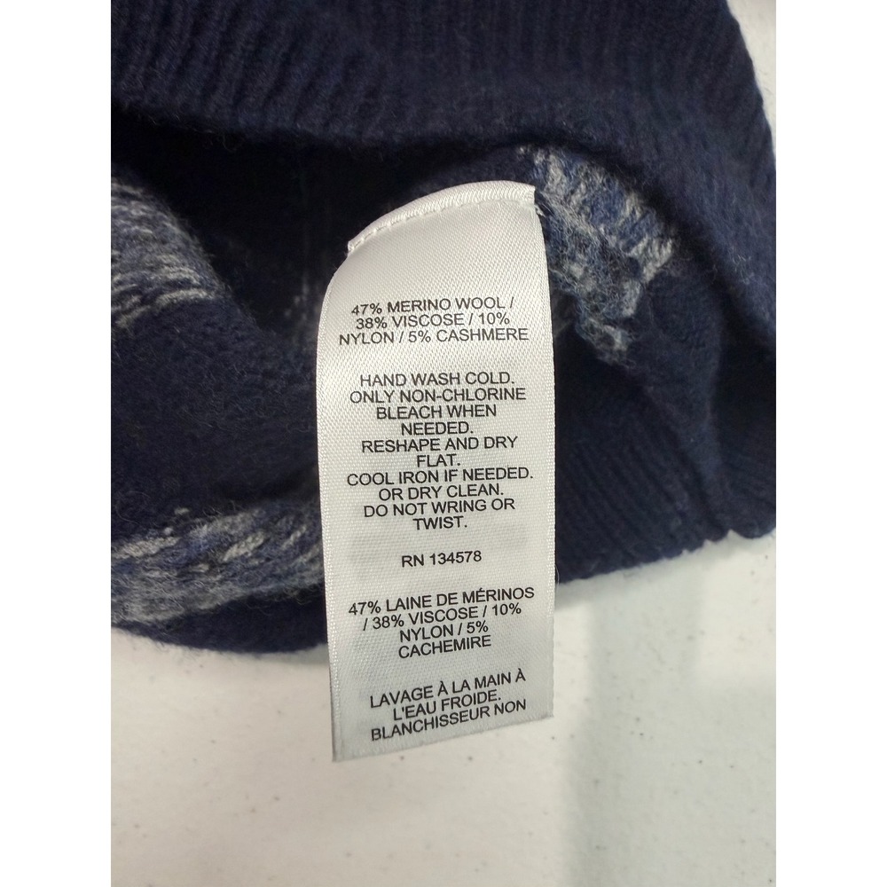 Vineyard Vines Merino Cashmere 1/4 Zip Sweater Mens L Fair Isle Striped Preppy - Picture 7 of 7
